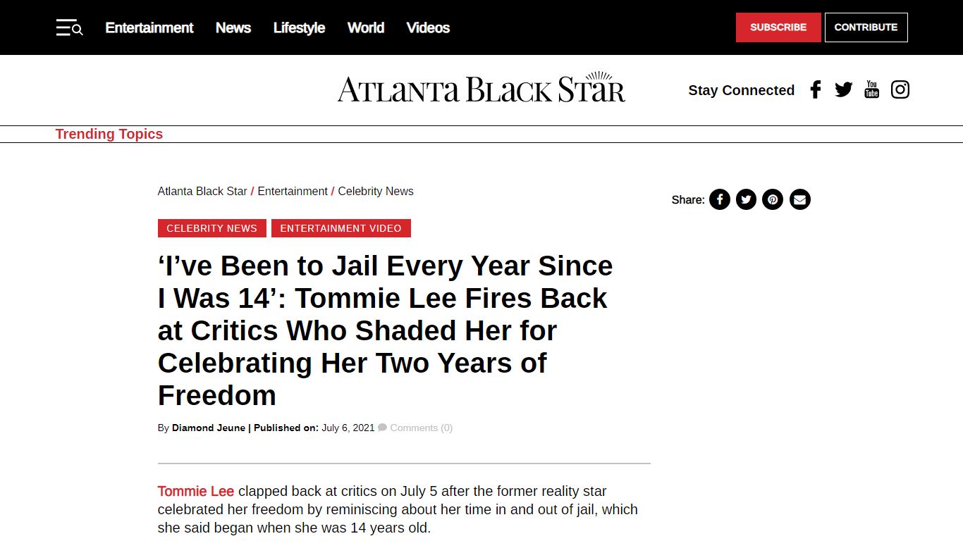 ‘I’ve Been to Jail Every Year Since I Was 14’: Tommie Lee Fires Back at ...